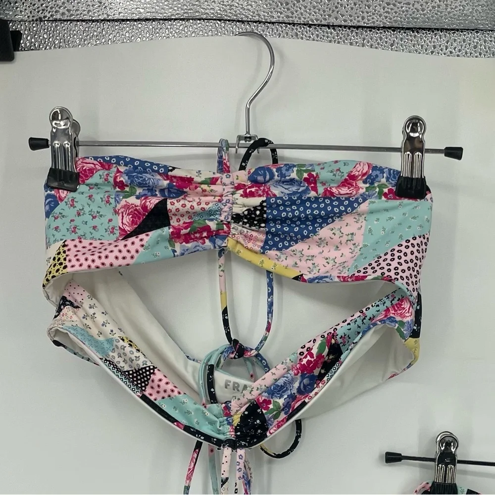 Frankies Bikinis “Duke” Top in Patchwork‎ Sz M
